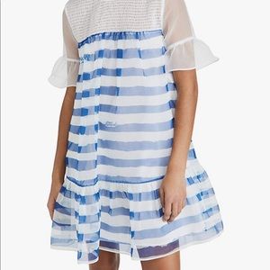 STAUD Women's Florence Dress blue and white stripe